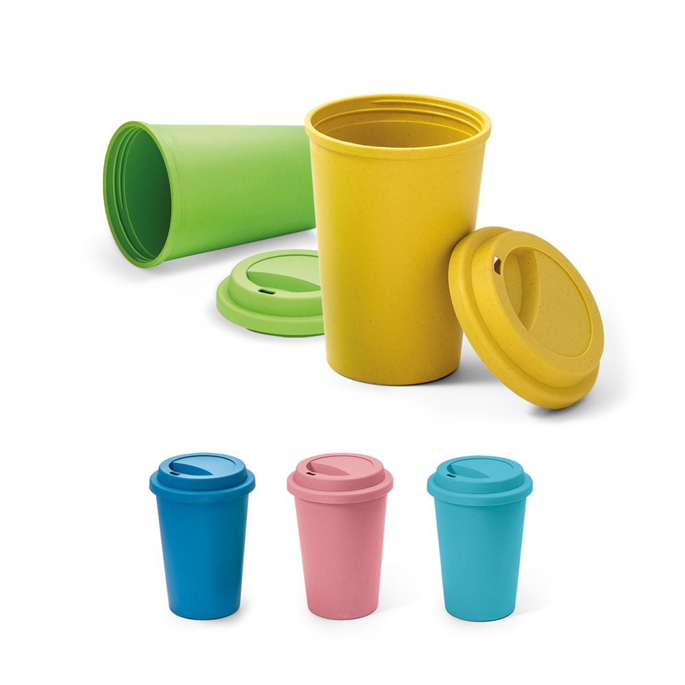 ST94691 - Copo de viagem em fibra de bambu e PP 450 ml.