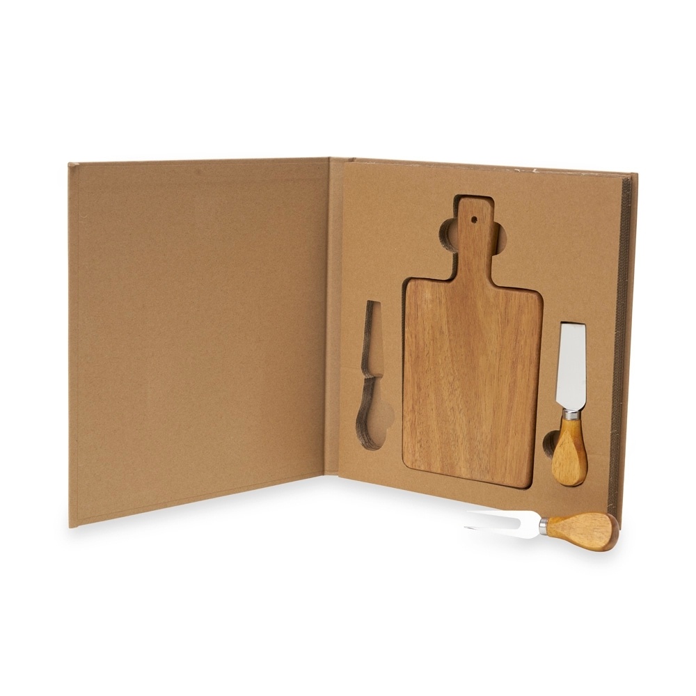 X18630 - Kit Queijo 3 Pçs em Estojo Kraft
